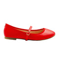 Red - Front - Where's That From Womens-Ladies Josie Straps Wide Ballerina Flats