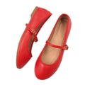 Red - Side - Where's That From Womens-Ladies Josie Straps Wide Ballerina Flats