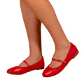 Red - Lifestyle - Where's That From Womens-Ladies Josie Straps Wide Ballerina Flats