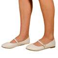 White - Front - Where's That From Womens-Ladies Josie Straps Wide Ballerina Flats