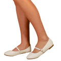 White - Back - Where's That From Womens-Ladies Josie Straps Wide Ballerina Flats