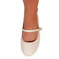 White - Side - Where's That From Womens-Ladies Josie Straps Wide Ballerina Flats