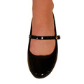 Black - Side - Where's That From Womens-Ladies Josie Patent Faux Leather Straps Ballerina Flats