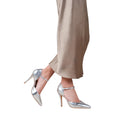 Silver - Back - Where's That From Womens-Ladies Reflex Metallic Pointed High Heels