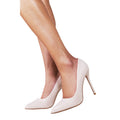 Nude - Back - Where's That From Womens-Ladies Kyra Patent Faux Leather High Stiletto Heel Pumps