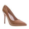 Mocha - Front - Where's That From Womens-Ladies Kyra Patent Faux Leather High Stiletto Heel Pumps