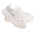 White - Back - Where's That From Womens-Ladies Groove Diamante Chunky Trainers