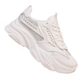 White - Side - Where's That From Womens-Ladies Groove Diamante Chunky Trainers