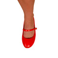 Red - Side - Where's That From Womens-Ladies Josie Faux Leather Straps Ballerina Flats