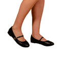 Black - Front - Where's That From Womens-Ladies Josie Faux Leather Straps Ballerina Flats