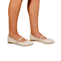 White - Front - Where's That From Womens-Ladies Josie Faux Leather Straps Ballerina Flats