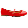 Red - Front - Where's That From Womens-Ladies Josie Faux Leather Straps Ballerina Flats