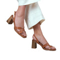 Tan - Front - Where's That From Womens-Ladies Stylite Block Heel Sandals