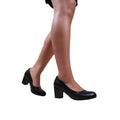 Black - Side - Where's That From Womens-Ladies Melrose Wide Medium Block Heel Court Shoes