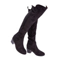 Black - Back - Where's That From Womens-Ladies Britta Suede Thigh-High Mid Heel Knee-High Boots