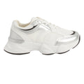 White-Silver - Front - Where's That From Womens-Ladies Hoops Mesh Trainers