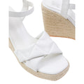 White - Side - Where's That From Womens-Ladies Lima PU Crossover Strap Padded Espadrilles