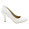 White - Front - Where's That From Womens-Ladies Paola PU Pointed Mid High Heel Court Shoes