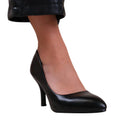 Black - Front - Where's That From Womens-Ladies Paola PU Pointed Mid High Heel Court Shoes