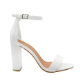 White - Front - Where's That From Womens-Ladies Skye PU Strappy Buckle Block Heel Sandals