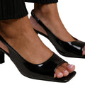 Black - Back - Where's That From Womens-Ladies York Sling Back Wide Mid Heel Sandals