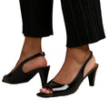 Black - Side - Where's That From Womens-Ladies York Sling Back Wide Mid Heel Sandals