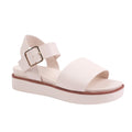 Cream - Front - Where's That From Womens-Ladies Phoenix PU Buckle Detail Wide Flat Sandals