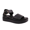 Black - Front - Where's That From Womens-Ladies Phoenix PU Buckle Detail Wide Flat Sandals