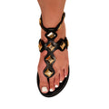 Black - Side - Where's That From Womens-Ladies Sharyn Studded Ankle Strap Sandals