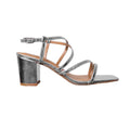 Silver - Front - Where's That From Womens-Ladies Sidra Crossover Strap Wide Medium Block Heel Sandals