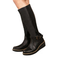 Black - Back - Where's That From Womens-Ladies Ayleen Wedge Knee-High Boots