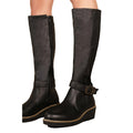 Black - Side - Where's That From Womens-Ladies Ayleen Wedge Knee-High Boots