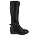 Black - Front - Where's That From Womens-Ladies Ayleen Wedge Knee-High Boots