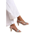 Silver - Back - Where's That From Womens-Ladies Mykonos Sling Back Wide Low Block Heel Sandals