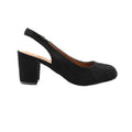 Black - Back - Where's That From Womens-Ladies Edith Suede Sling Back Extra Wide Block Heel Shoes