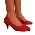 Red - Back - Where's That From Womens-Ladies Shea Low Heel Court Pumps