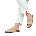 Khaki - Side - Where's That From Womens-Ladies Sunset Double Strap Flat Sandals