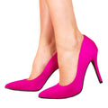 Hot Pink - Front - Where's That From Womens-Ladies Leah Suede High Heel Pumps