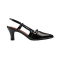 Black - Back - Where's That From Womens-Ladies On Point Sling Back Wide Mid Heel Sandals