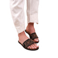 Black - Front - Where's That From Womens-Ladies Note Text Straps Beaded Flat Sandals