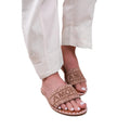 Beige - Front - Where's That From Womens-Ladies Note Text Straps Beaded Flat Sandals