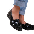 Black - Lifestyle - Where's That From Womens-Ladies Imogen Tassel Patent Leather Slip-on Flatform Loafers