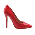 Red - Front - Where's That From Womens-Ladies Kyra Patent Faux Leather Wide High Stiletto Heel Pumps