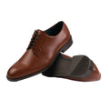 Brown - Pack Shot - Where's That From Mens PU Lace Up Derby Shoes