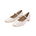 Cream - Front - Where's That From Womens-Ladies Minsk Patent Faux Leather Buckle Detail Wide Low Heel Ballet Shoes