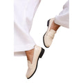 Cream - Front - Where's That From Womens-Ladies Houston Patent Leather Slip-on Wide Loafers