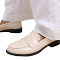 Cream - Back - Where's That From Womens-Ladies Houston Patent Leather Slip-on Wide Loafers