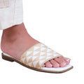 Nude-White - Front - Where's That From Womens-Ladies Sycamore Textured Single Strap Flat Sandals