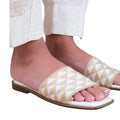 Nude-White - Back - Where's That From Womens-Ladies Sycamore Textured Single Strap Flat Sandals