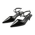 Black - Front - Where's That From Womens-Ladies Malta Patent Leather Pointed Kitten Heel Sandals